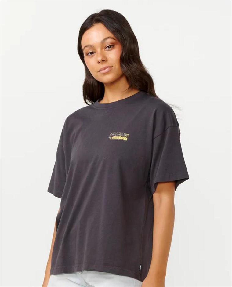 RIP CURL Women's Hanalei Heritage Tee, Size XS, Washed Black (8264). RRP: $