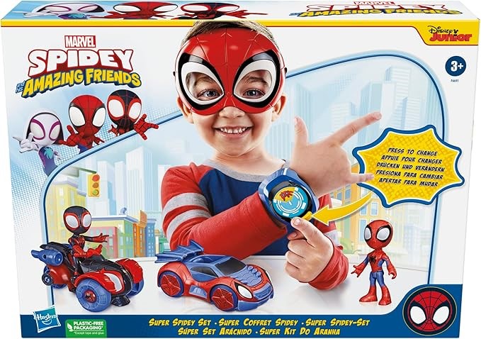 SPIDEY AND HIS AMAZING FRIENDS Spidey Themed Role Play Bundle: 2 x Figures,