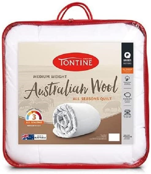 TONTINE Australian Wool Quilt, Queen, White.