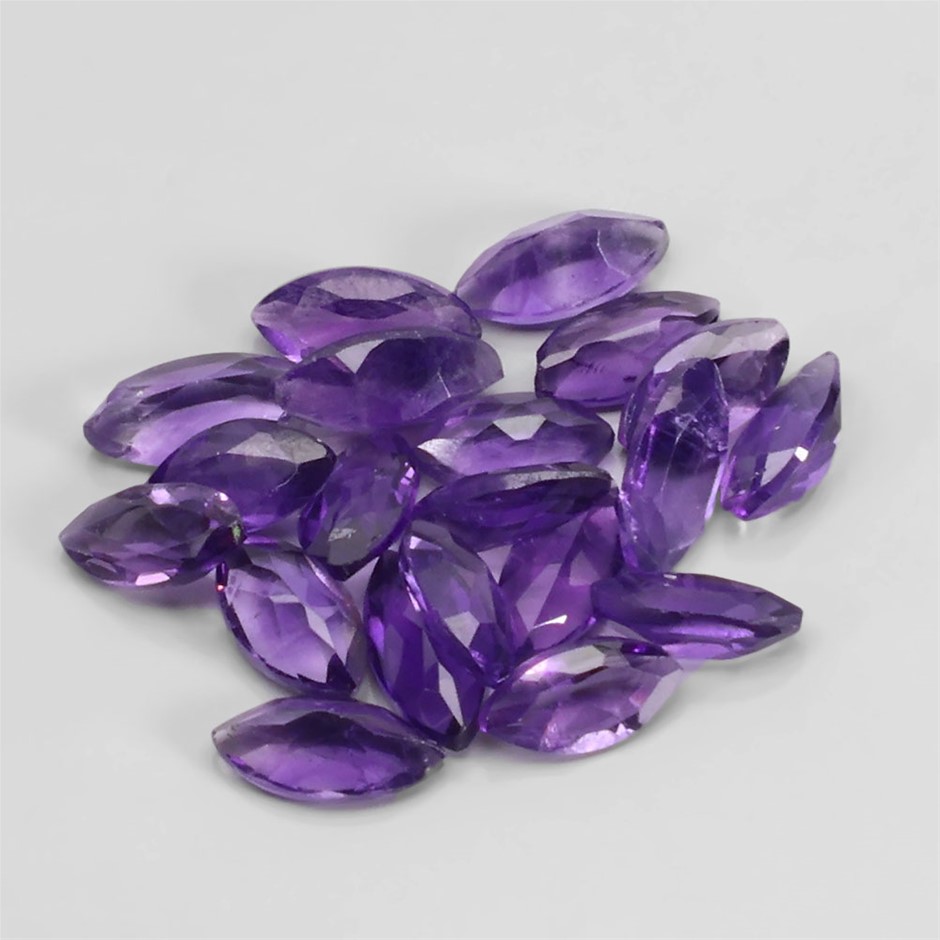 5.06ct Marquise Facet Cut Purple Amethyst Gemstones - 22Pcs