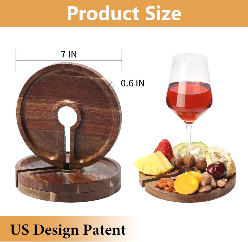 Mini Charcuterie Board with Wine Holder, Wine Glass Charcuterie Topper, Win