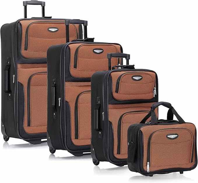 Traveler's Choice Amsterdam 4-Piece Luggage Set. NB: Damaged packaging.