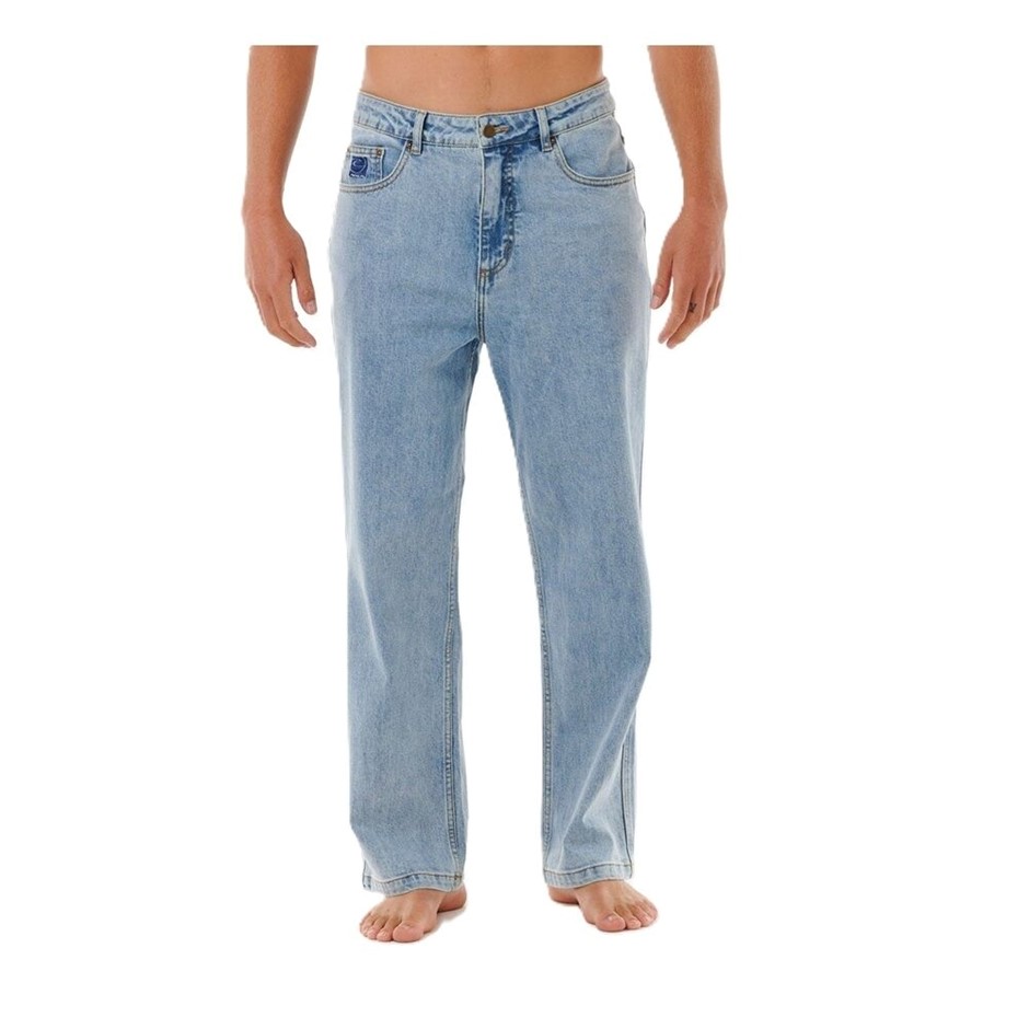 RIP CURL Men's Dosed Denim Pants, Size 28, Washed Blue. RRP: $139.99. Buye