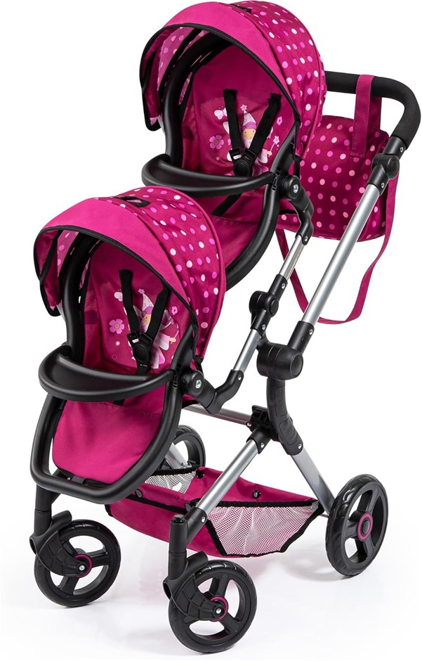 BAYER DESIGN Twin Pram, Doll Carriage, 26267AA.