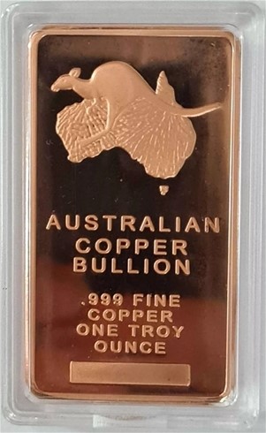 One Troy Ounce Copper Bullion Bar Sydney
