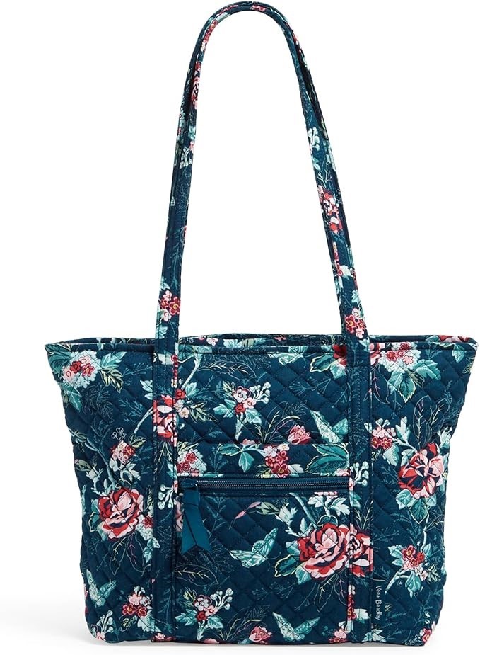VERA BRADLEY Women's Small Vera Tote Bag, Rose Toile - Recycled Cotton, 284
