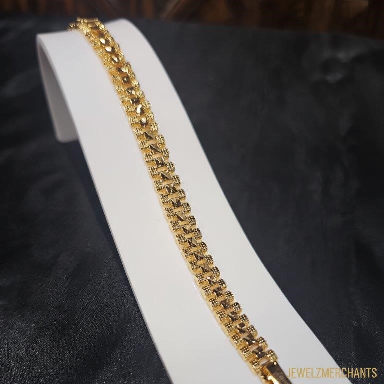 22K/Italy Solid Gold Filled Bracelet -(stamped 22K/Italy)-Warranty Quality