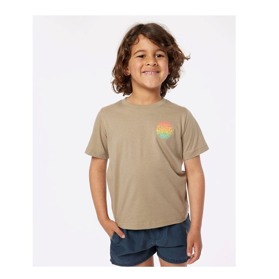 RIP CURL Boy's Icon Short Sleeve Tee, Size 5-6, Sand Dune. RRP: $29.99. Bu