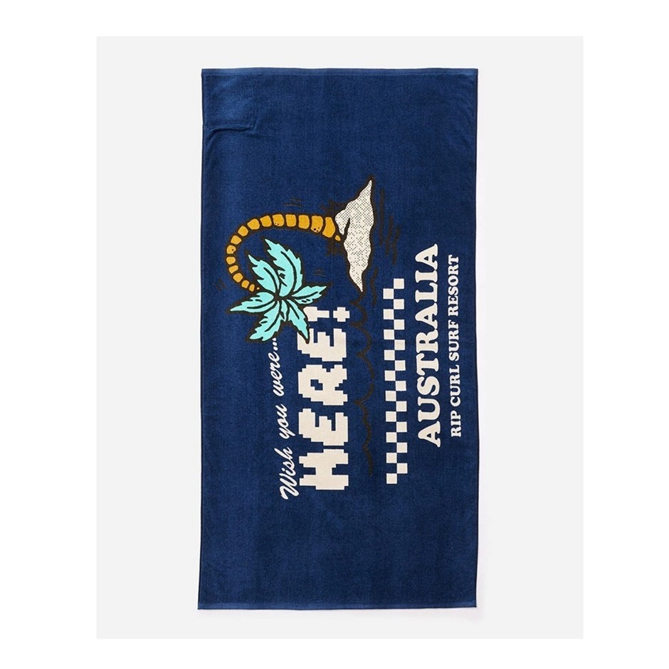 RIP CURL Sunstash Beach Towel, D (Appox): L160cm x W80cm, Navy. RRP: $69.99