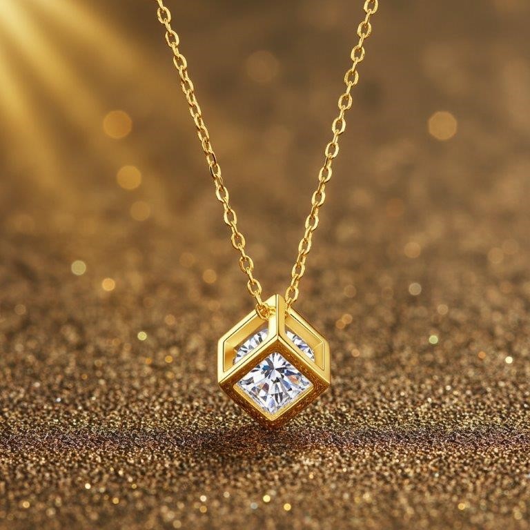 GRA Moissanite White Brilliant Cut 925 Sterling Silver Pendant-VVS1