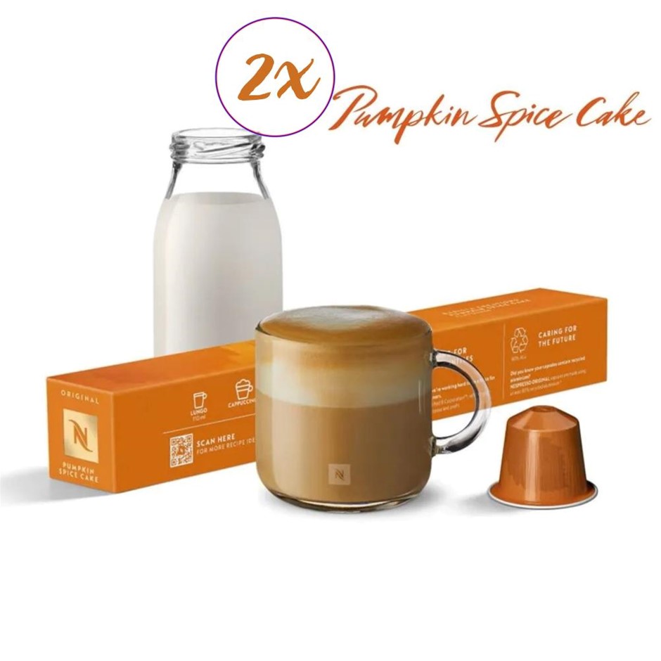 2x Nespresso Capsule Sleeves. Pumpkin Spice Cake Flavour.