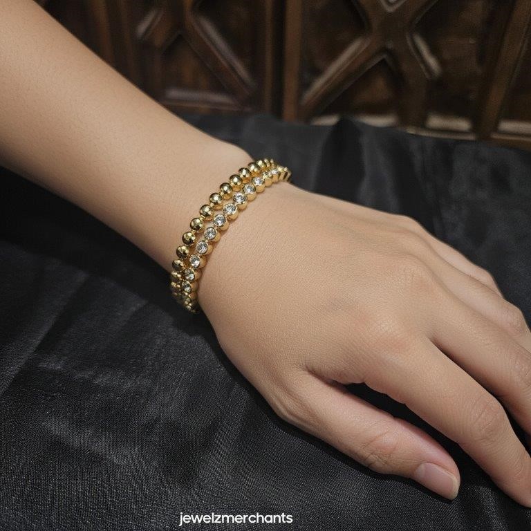 22KGold Filled/Italy Stamped Yellow   Bracelet -17cm (+3cm extra lock)