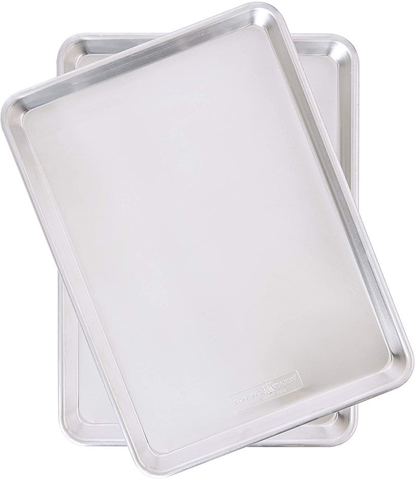 2 x NORDIC WARE Natural Aluminum Baker's Half Sheet 5.4 x 32.7 x 2.7cm, Sil