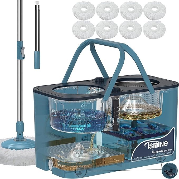 RINSEWISE Gen 1 Large-Capacity Spin Mop And Bucket. NB: Slightly Damaged Bo