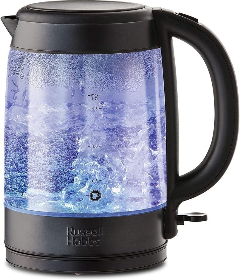 RUSSELL HOBBS Brooklyn Glass Kettle, Colour: Black, Model: RHK172BCH. NB: H