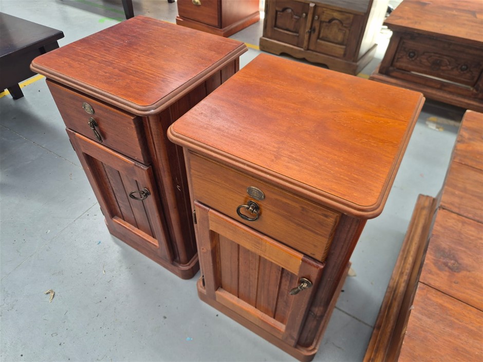 Pair of Timber Beside Cabinets