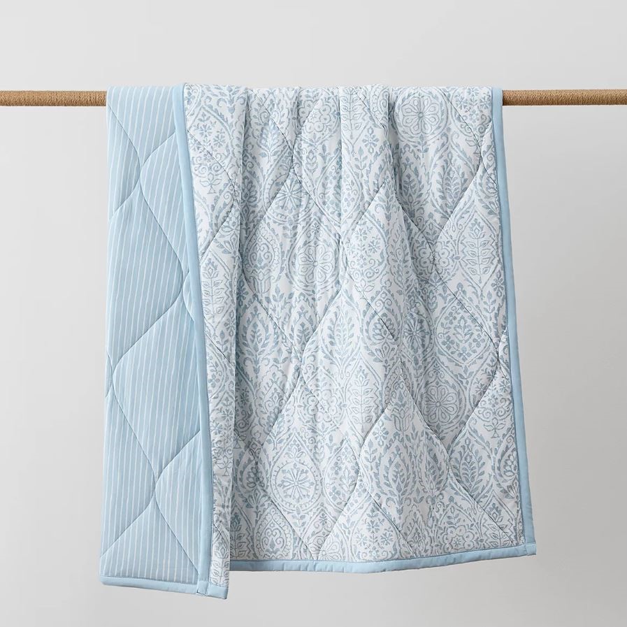 CASUAL LIVING Reversible Cooling Throw, Vanessa Blue.