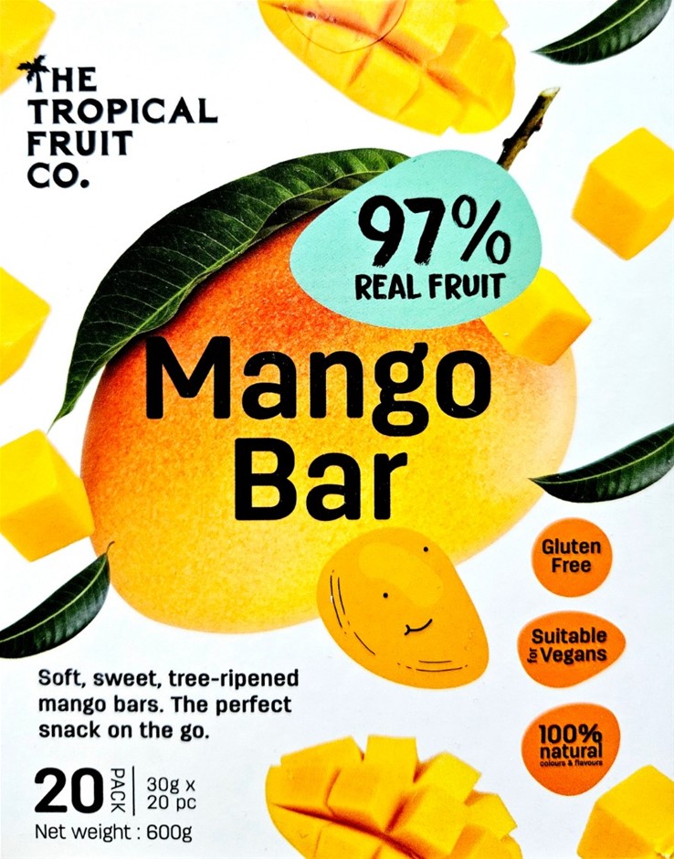 3 x Box of 20pc THE TROPICAL FRUIT CO. Mango Bar, 600g. N.B: Not in origina