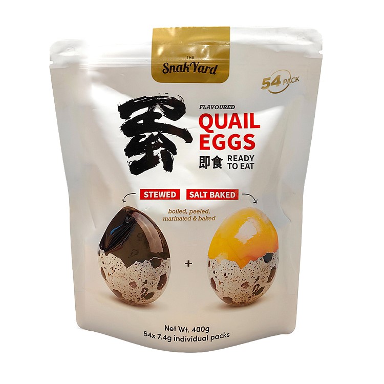 2 x Pack of 54pc THE SNAKYARD Flavoured Quail Eggs, Ready To Eat, 400g. NB: