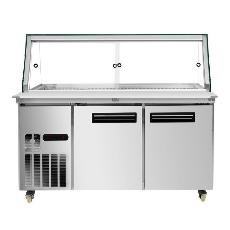 600L Cold Food Display with Glass Top