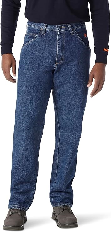 WRANGLER Men's Flame Resistant Carpenter Jeans, Size 35x36, Denim, 10FR3W02