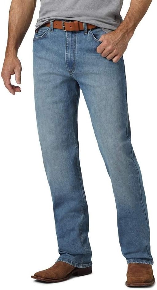 WRANGLER Men's 20X Relaxed Active Flex Jean, Size 35x34, Blue Mountain, 100