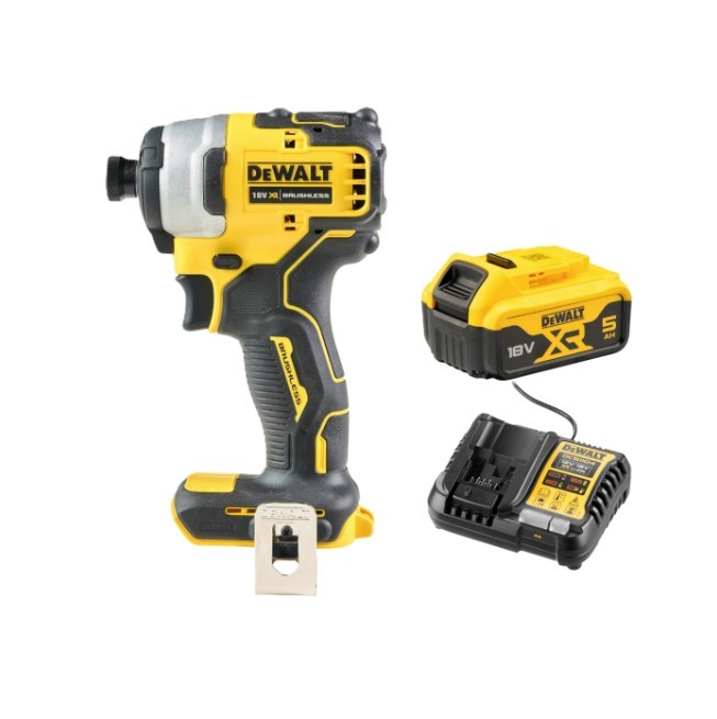DeWALT 18V 5Ah XR Brushless Atomic Impact Driver Kit. Model DCF809P1-XE.