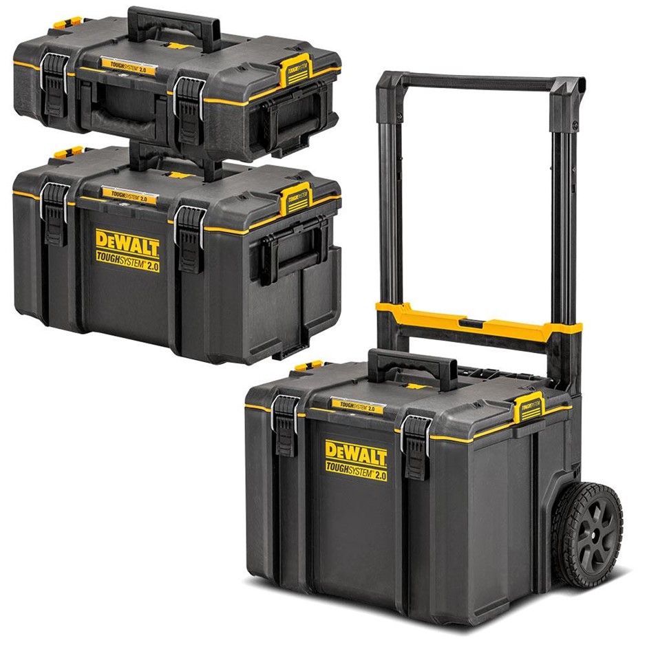 DeWALT TOUGHSYSTEM 2.0 3-in-1 Stackable Storage Tool Box System. Model DWST