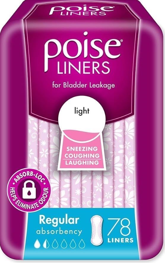 3 x POISE 78pk Liners, Regular Absorbency. N.B. Damaged packaging.