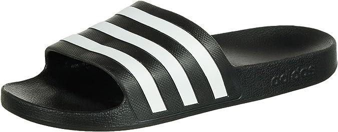 ADIDAS Adilette Aqua Slides, Size US9/UK9, Black/White.