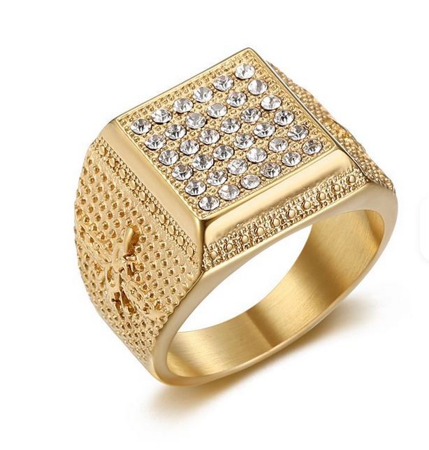 Italy 925 Silver Hip Hop Men's Ring (Stamps)-12 US