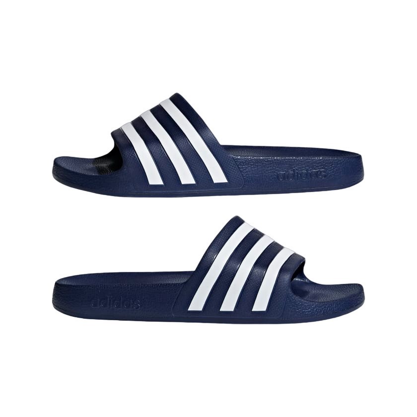 ADIDAS Adilette Aqua Slides, Size US6/UK6, Dark Blue/White/Dark Blue, F3554