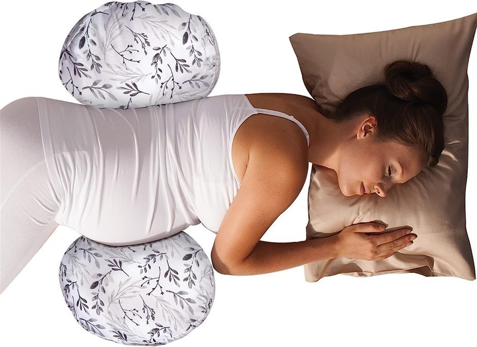 BOPPY Side Sleeper Pregnancy Pillow, Falling Leaves Grey.