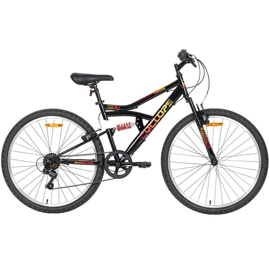 CYCLOPS 7 Speed 66cm Dual Suspension Mountain Bike - Black