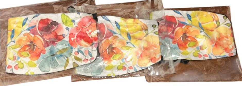 3x Floral Pattern Masks