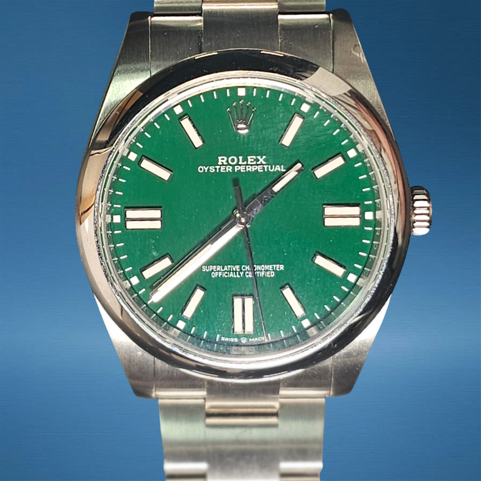 Rolex Oyster Perpetual 41 124300 Rare Green Dial 2025 BxP