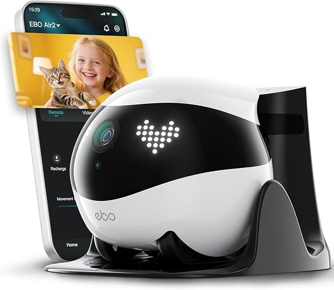 ENABOT EBO AIR 2 Funny Pet Companion Robot, White. NB: Minor use