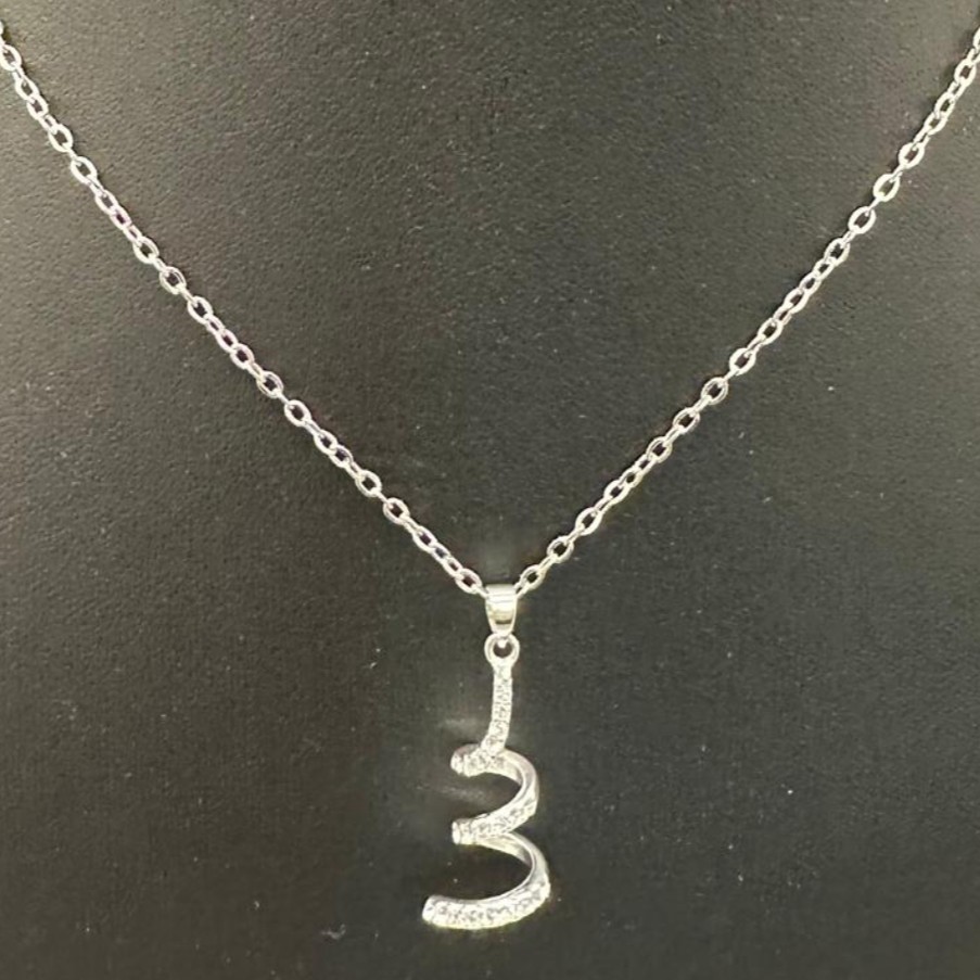 Designer Simulated Diamond Swirl Pendant Necklace in Silver
