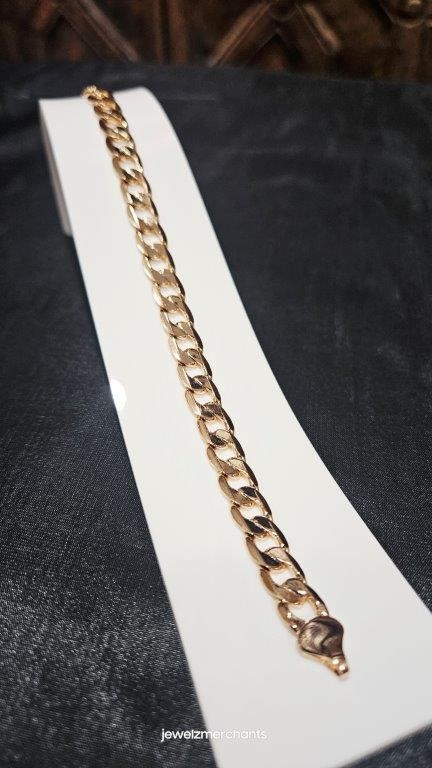 18KGold Filled/Italy Stamped Cuban Bracelet -17.5cm