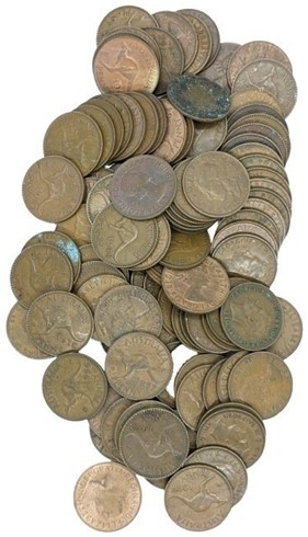 One Kilo of Australia KGV/King George VI/Queen Elizabeth Mix Date & Pennies