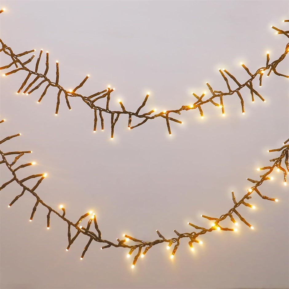 LEXI LIGHTING 3000 LEDs Connectable Cluster Light, Black Cable, Warm White