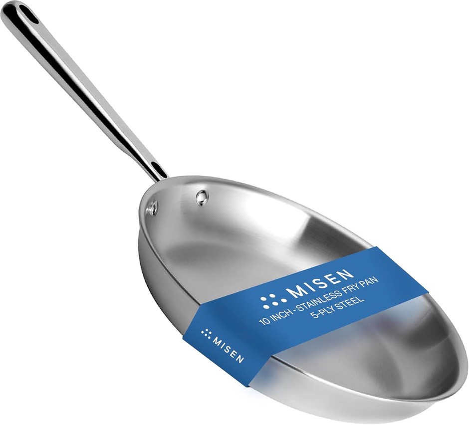 MISEN Stainless Steel Full Clad Frying Pan, 5 Ply Professional Cookware, In