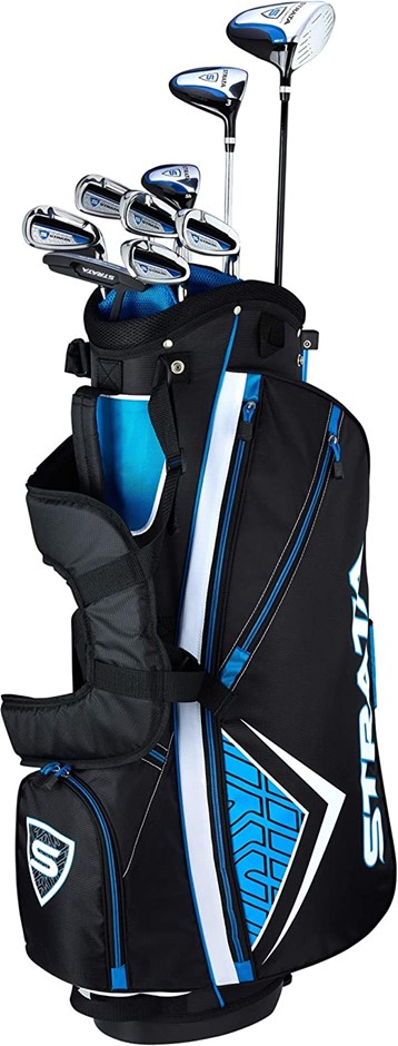 STRATA Men's Strata Complete 12-Piece Golf Set, Includes 1 Driver, 1 Wood,