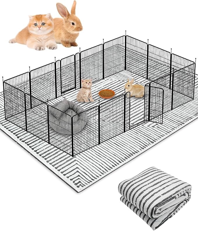 BNOSDM 79"" X 55"" Washable Bunny Cage Liners Large Rug for Rabbits Large N