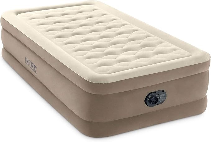 INTEX 64426NZ Dura-Beam Deluxe Ultra Plush Air Mattress: Fiber-Tech – Singl