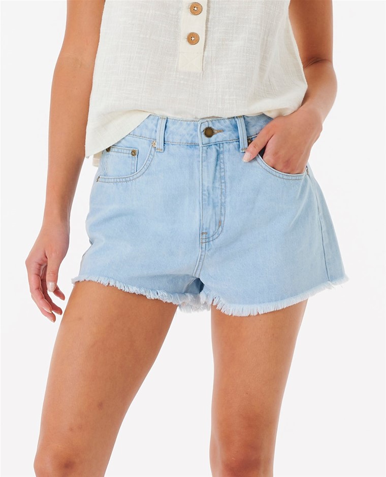 RIPCURL Amy High Waist Short, Size 30, Light Blue (1080). RRP: $79.99.  Buy