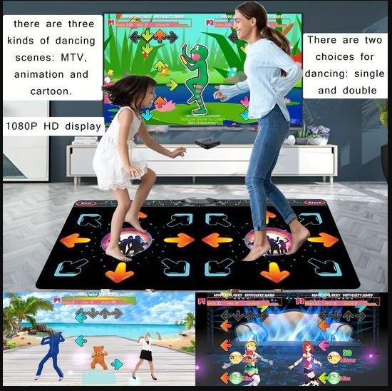 2-Player Dance Mat Game with Motion Sensor