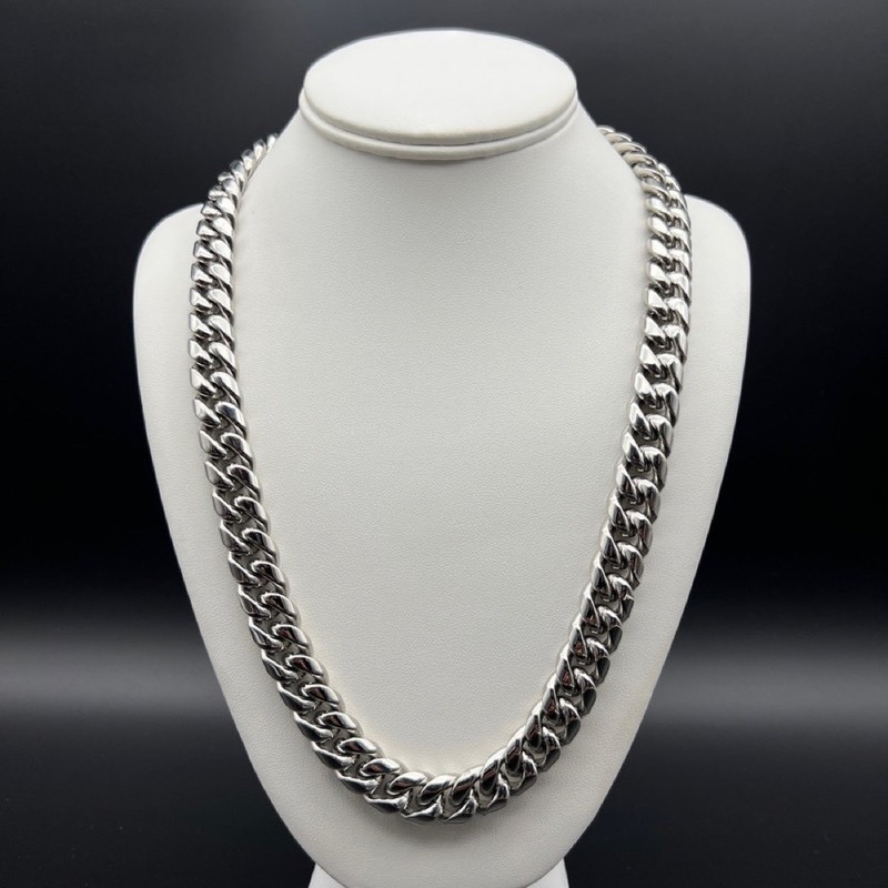 Silver-Filled Cuban Chain Necklace, 14MM Wide - 60.9cm
