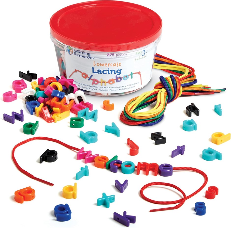 Learning Resources Lowercase Lacing Letters, Fine Motor Skills, Alphabet Be