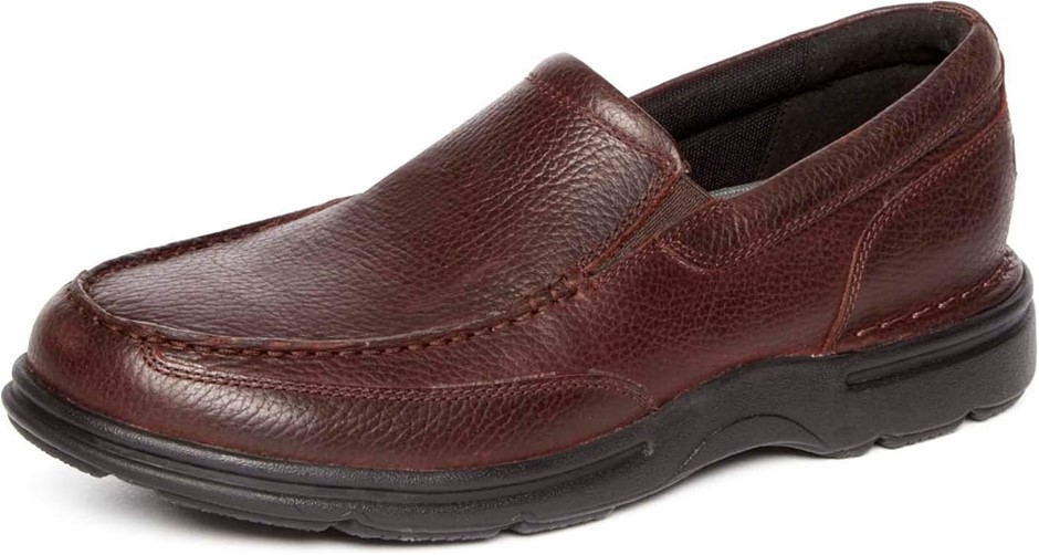 ROCKPORT Mens Eureka Plus Slip On, Dark Brown, 14 Wide/UK13.5